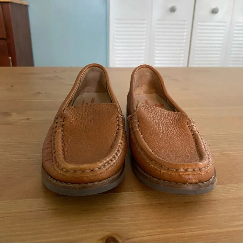 Marc Joseph Kids Slip On Brown Leather Loafers Boat Shoes Sz 11.5 Wedding Preppy